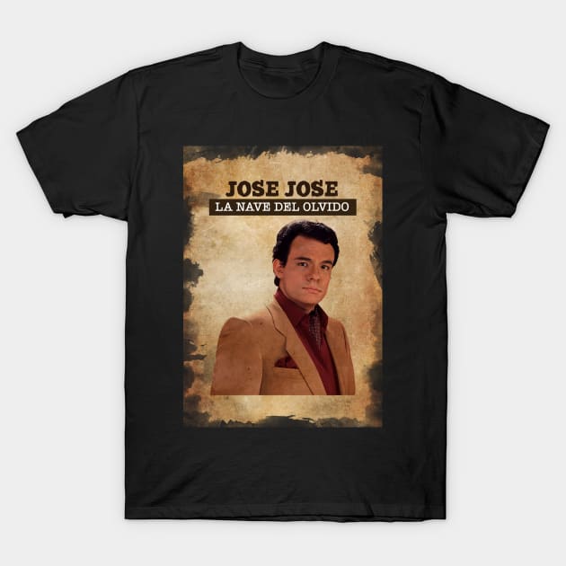 Vintage Old Paper 80s Style Jose Jose T-Shirt by Madesu Art